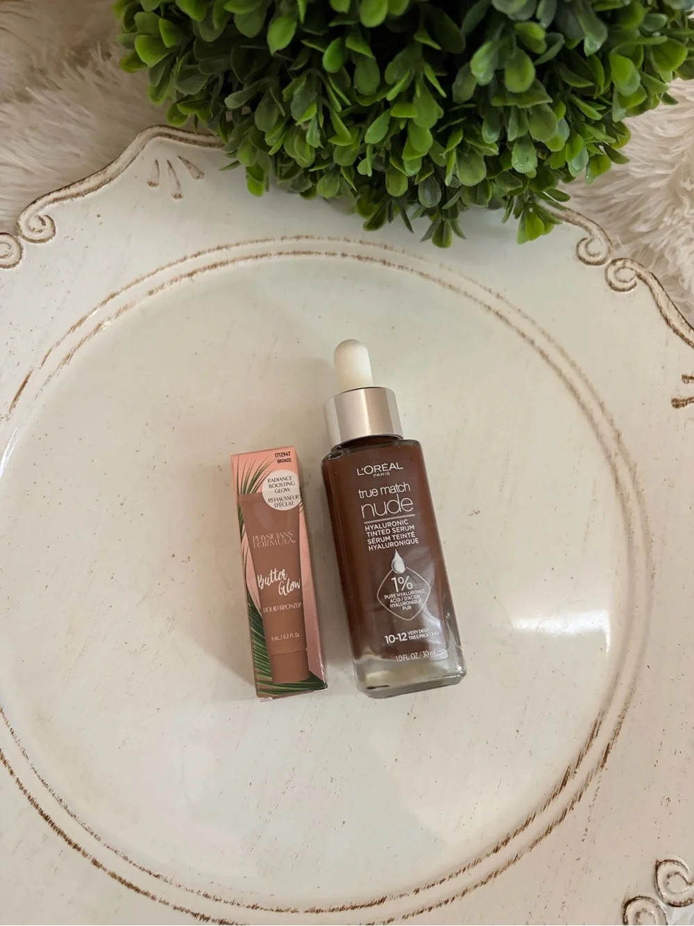 L'Oreal True Match Nude Hyaluronic Tinted Serum & physicians Bronze Butter Glow